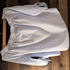 H&M Sky Blue stripes Off-Shoulder Blouse Size 4 100% Cotton